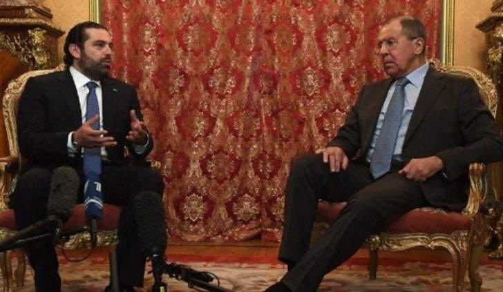 الحريري من موسكو: نأمل ان يشمل حل أزمة سوريا ملف عودة النازحين بلبنان