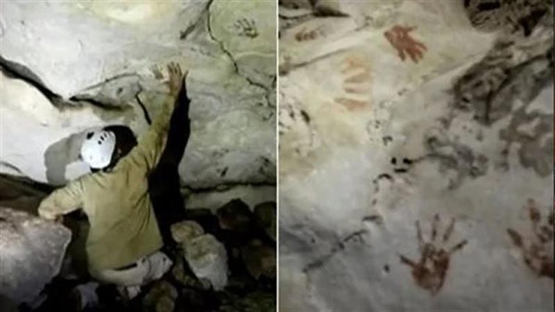 اكتشاف آثار أيدي أطفال عمرها 1200 عام على جدار كهف
