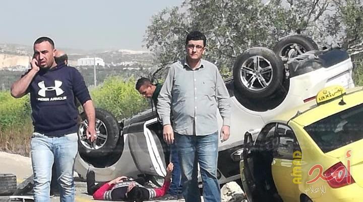 اصابات في حادث سير مروع بسلفيت