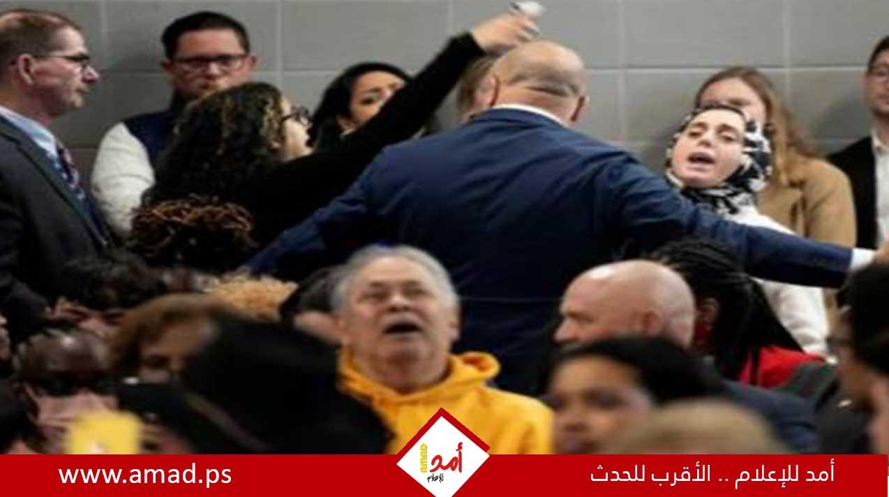 متظاهرون أميركيون يقاطعون كلمة لبايدن ويطالبون بإدخال المساعدات لغزة