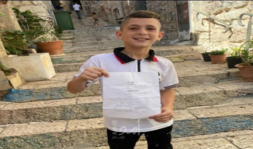 القدس: قوات الاحتلال تسلم أمر استدعاء للطفل عدي حداد للتحقيق معه