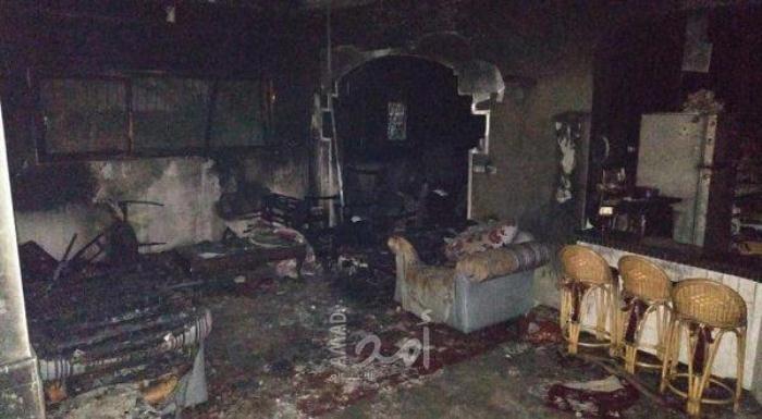 غزة: الانتهاء من ترميم بيت المواطنة  روحية  الطناني الذي تعرض للحرق