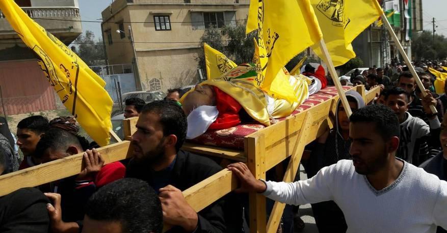 تشييع جثمان الشهيد "أبو جامع" في خانيونس