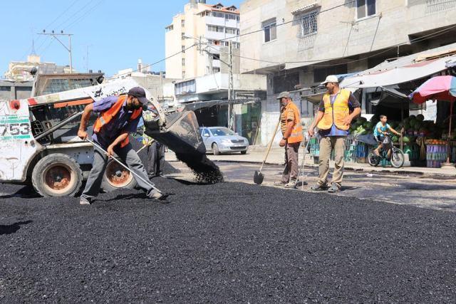 بلدية غزة تشرع بتطوير شارع الدهشان بحي الزيتون