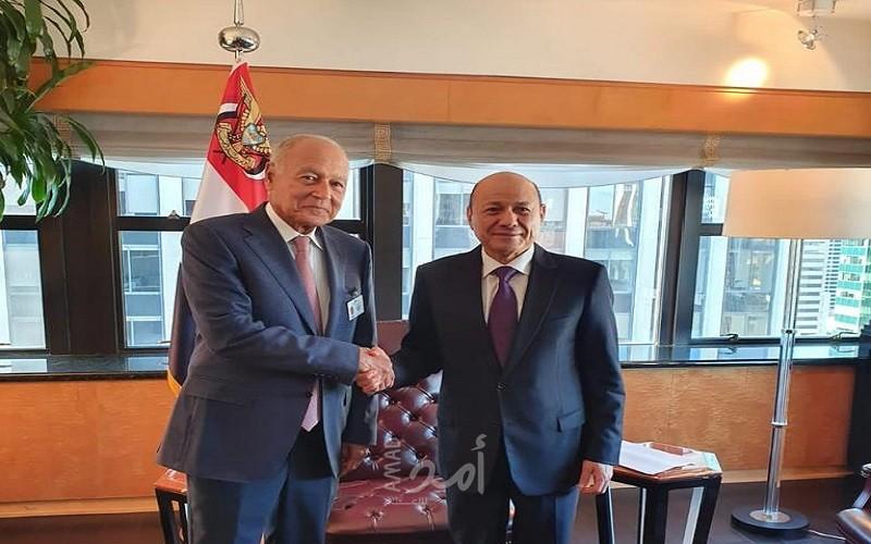 أبو الغيط يلتقي رئيس المجلس الرئاسي اليمني ويؤكد دعم الجامعة العربية للحكومة الشرعية
