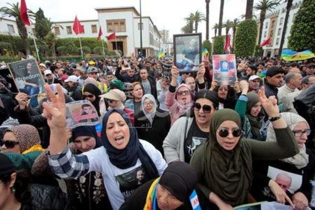 المغرب: آلاف يتظاهرون بالعاصمة الرباط لدعم معتقلي حراك الريف