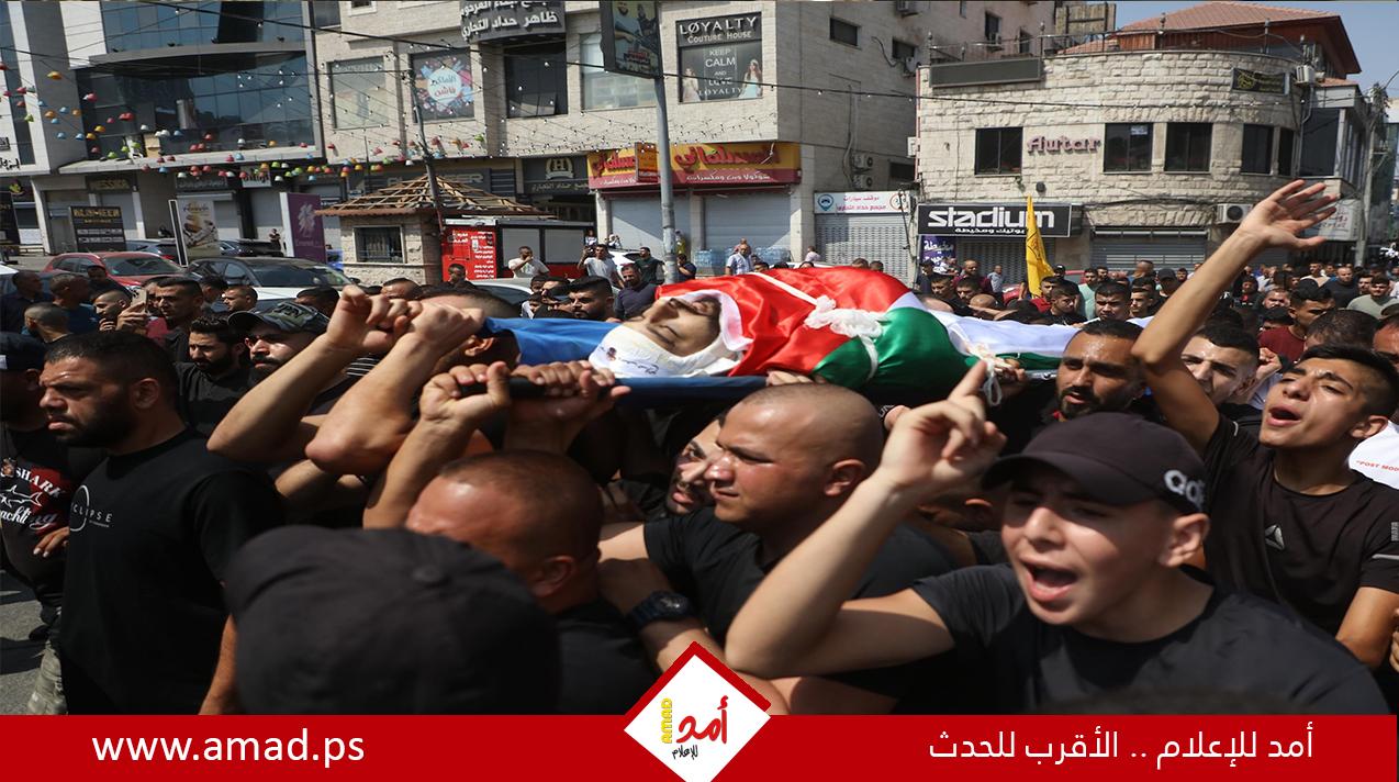 جماهير  غفيرة تشيع جثمان الشهيد مصطفى الكستوني في جنين