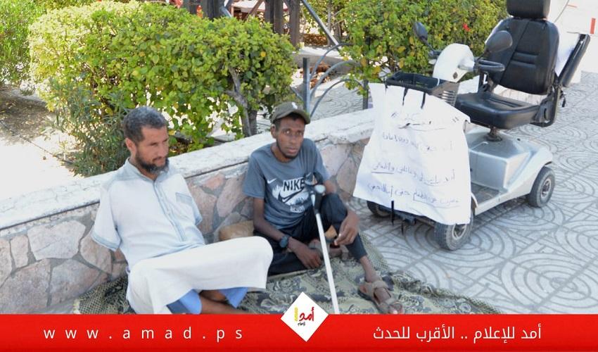 شاهد اعتصام ذوي الحاجات الخاصة أمام مقر التشريعي بغزة
