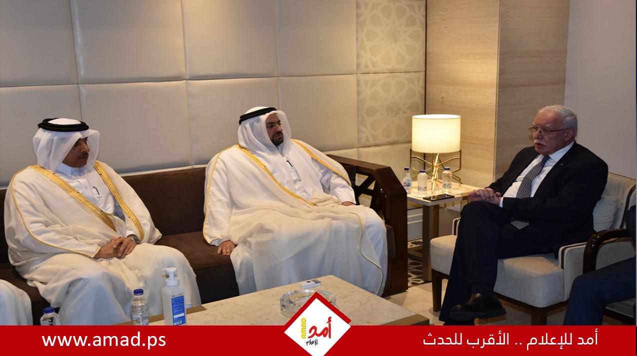 المالكي يبحث مع وزير الدولة القطري آخر المستجدات الفلسطينية