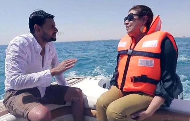 \"رامز قرش البحر\" .. نشوى مصطفى تغرق وتفكر بتسريحة شعرها