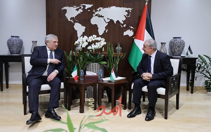 اشتية يدعو إيطاليا الأخذ بزمام المبادرة والاعتراف بدولة فلسطين