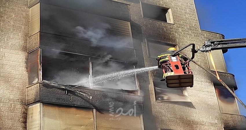 نشوب حريق هائل في مستودعات للأجهزة الكهربائية في الخليل