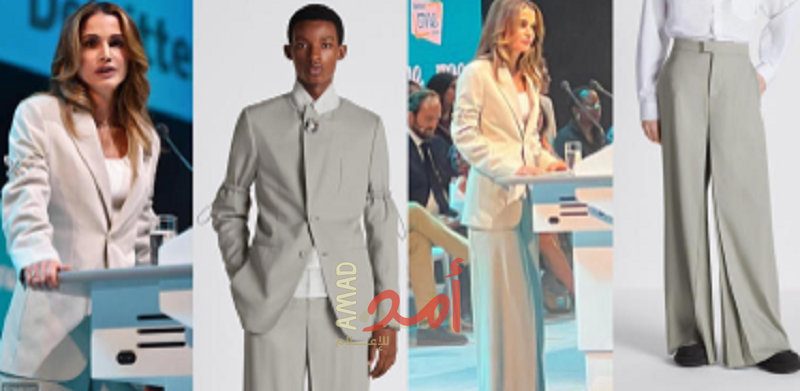 الملكة رانيا ببدلة رجالية في إيرلندا