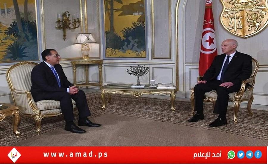 قيس سعيد لـ "مدبولي": السيسي اختصر المسافة في الزمن والتاريخ وأنقذ مصر