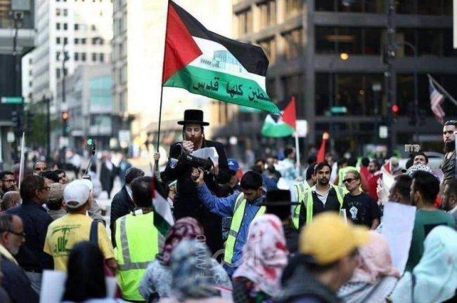 وقفة احتجاجية رفضاً لاجتماع اللوبي اليهودي السنوي في مدينة شيكاغو الأميركية