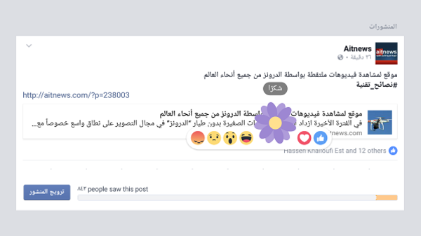 "فيسبوك" تضيف زهرة بنفسجية للانطباعات بمناسبة عيد الأم