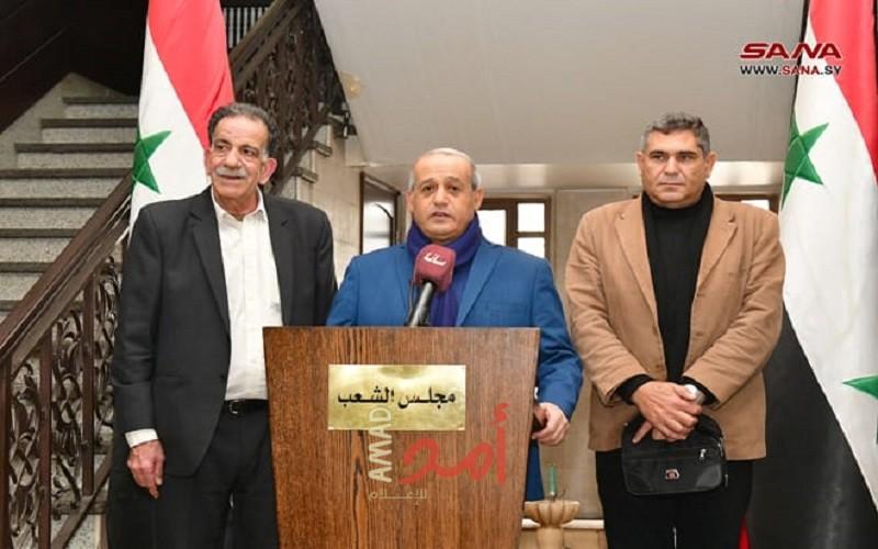 نائب الأمين العام للجبهة الشعبية يلتقي رئيس مجلس الشعب السوري