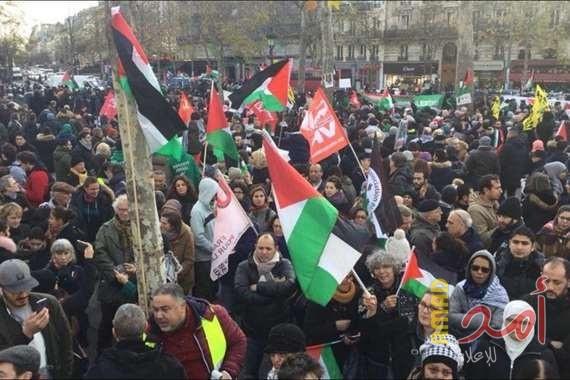 تظاهرة في شوارع باريس دعمًا لفلسطين واستنكاراً لممارسات إسرائيل