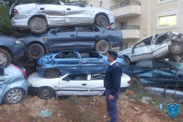 شرطة بيت لحم تتلف 70 مركبة غير قانونية