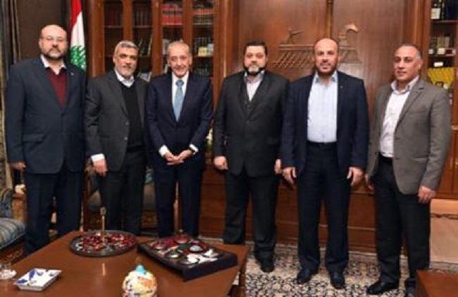 حماس تلتقي بري وتشكر الأجهزة الأمنية اللبنانية على كشفها شبكة الموساد