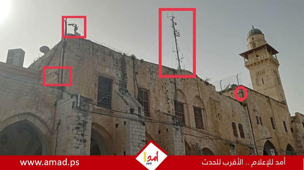 جيش الاحتلال ينصب برجا وكاميرات مراقبة على سور المسجد الأقصى الغربي