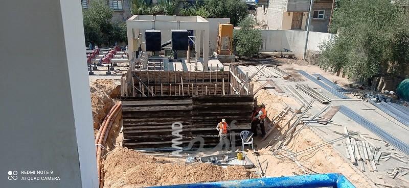 بلديات الساحل تنفذ مشروع تطوير وتوسعة محطة ضخ المياه العادمة " جميزة السبيل" بمدينة رفح