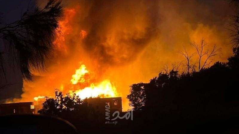 قوات الاحتلال تحرق مساحات كبيرة من أراضي قطنة شمال غرب القدس