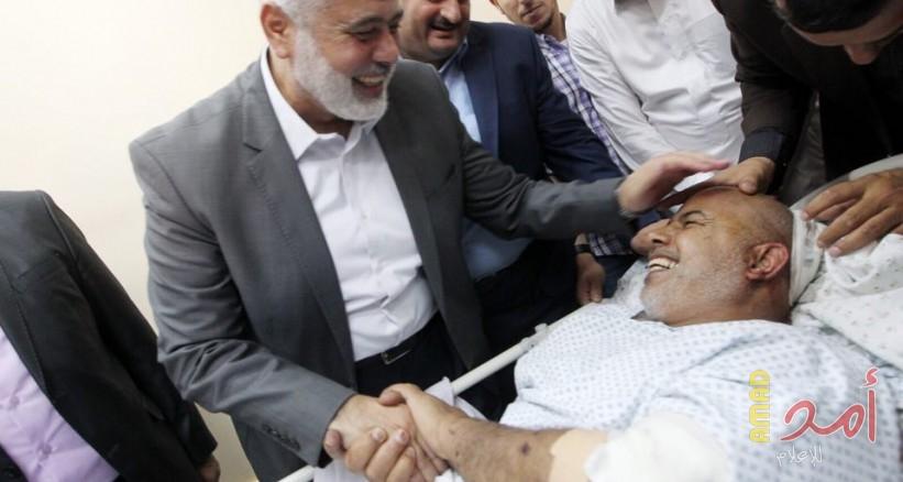 صور أولية للواء أبو نعيم بعد نجاته من محاولة اغتيال بغزة