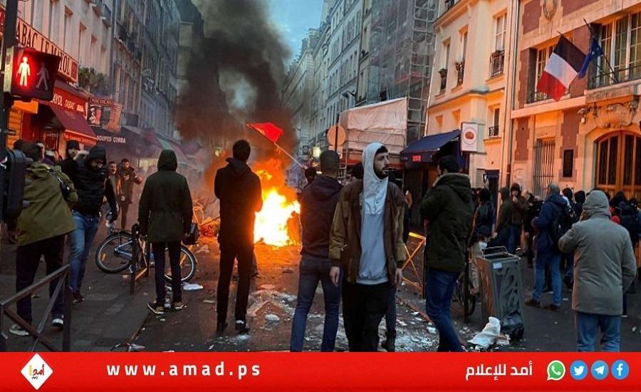 فرنسا: تواصل أعمال العنف في شوارع باريس احتجاجاً على تعديل نظام التقاعد