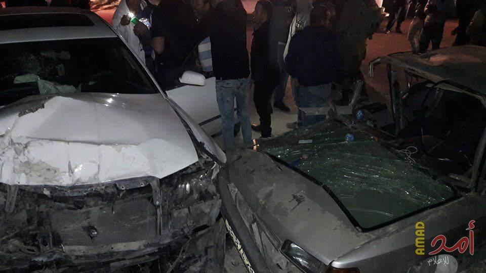 إصابة 7 مواطنين بينهم طفلتين بحالة خطيرة في حادث سير قرب بلدة "بير نبالا"