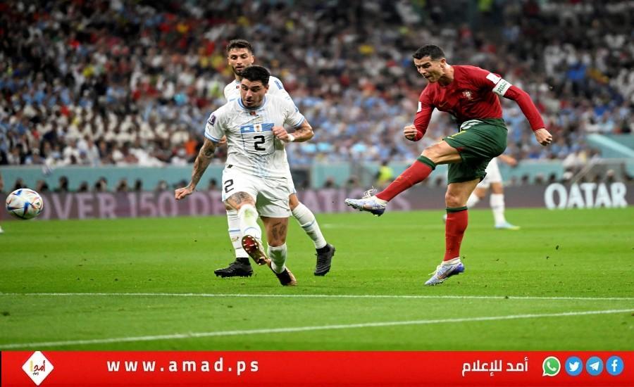 البرتغال تحسم التأهل للدور القادم بعد فوزها على أوروغواي بهدفين لصفر كأس العالم - فيديو