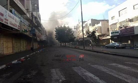 مواجهات بين جنود الاحتلال والشبان في باب الزاوية بالخليل