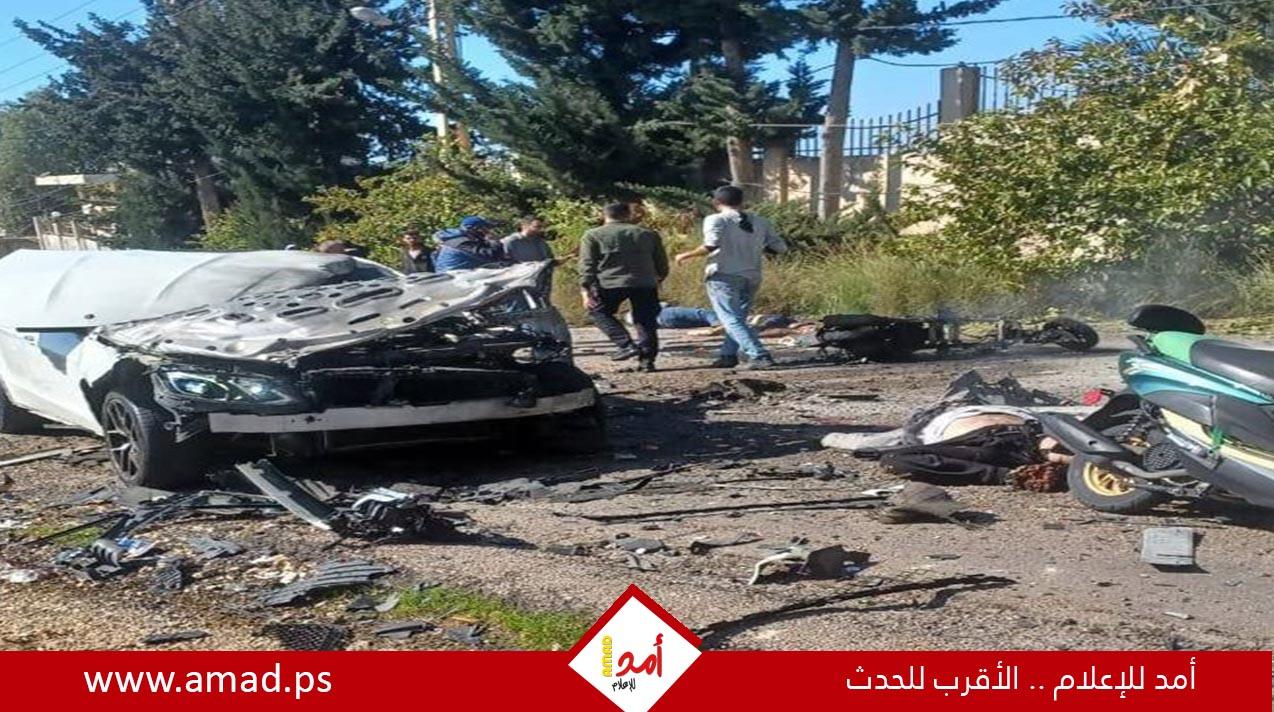 محدث -استشهاد مواطنين بينهم مسؤول في حزب الله وإصابة آخرين جراء استهدافهم بمسيرة إسرائيلية