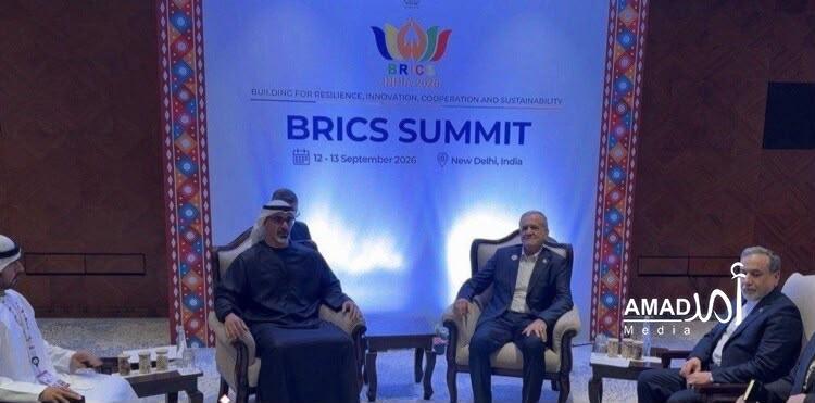 لقاء بين الرئيس الإيراني وولي عهد أبوظبي على هامش قمة بريكس في الهند