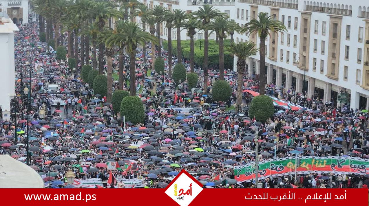 مظاهرة حاشدة في الرباط دعماً لفلسطين ورفضاً لعدوان جيش الاحتلال على غزة - صور