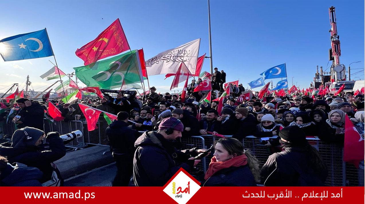 الآلاف يشاركون في تظاهرة دعما لغزة في اسطنبول - فيديو