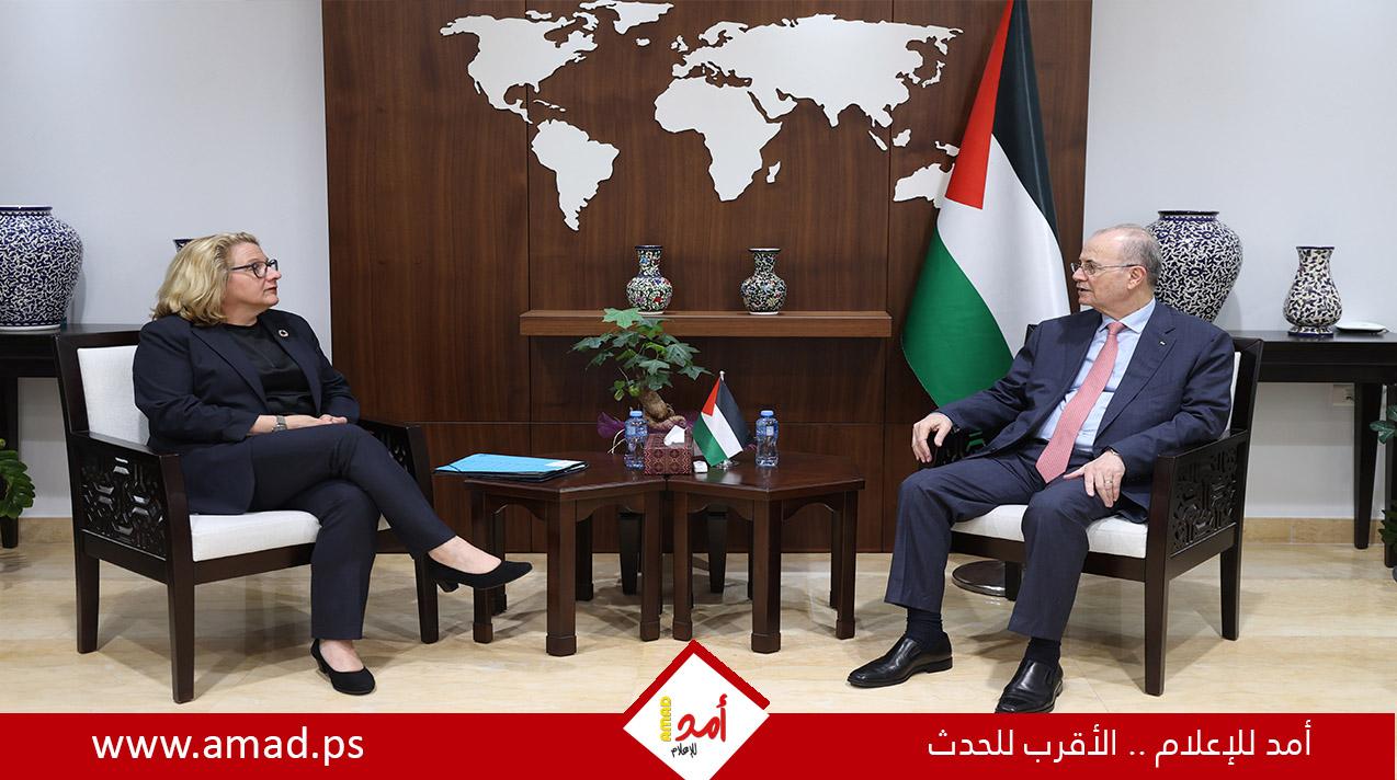 مصطفى يبحث مع وزيرة التعاون الألمانية تعزيز الجهد الإغاثي وسبل تجنب تفاقم الأزمة الإنسانية في قطاع غزة