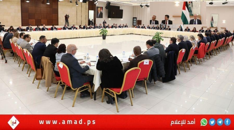 خلال لقاء مع سفراء  وممثلي بعثات دبلوماسية..الشيخ: ضرورة ممارسة ضغط حقيقي على حكومة الاحتلال لوقف عدوانها
