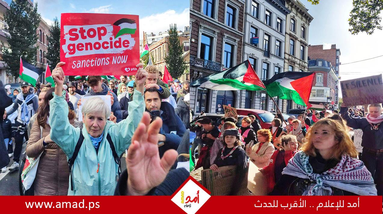آلاف المتظاهرين في شوارع لييج رفضاً للإبادة في غزة ومطالبةً بفرض عقوبات على دولة الاحتلال - صور