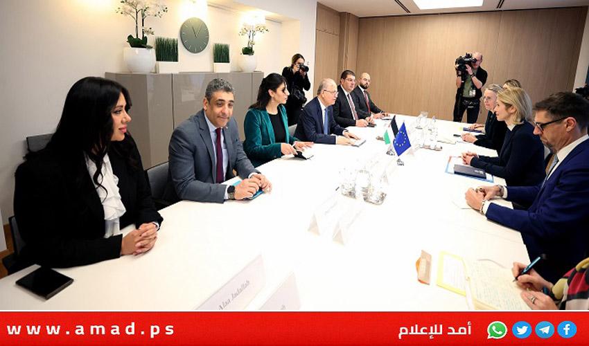 خلال لقاء مصطفى..كالاس: الاتحاد الأوروبي جاهز لدعم جهود السلطة الفلسطينية في قطاع غزة