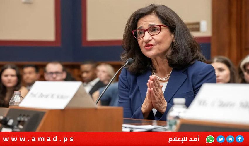 استقالة نعمت شفيق رئيسة جامعة كولومبيا بسبب احتجاجات غزة
