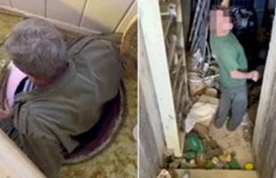 سيدة تكتشف قنابل وأغذية تحت منزلها  - فيديو