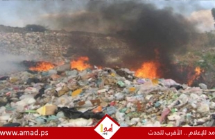 بلدية غزة تسيطر على حريق مكب النفايات