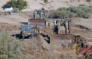 جيش الاحتلال يجرف أراض لصالح معسكر لقواته في نابلس
