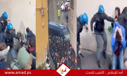 مقطع مصور للشرطة تعتدي بالضرب على طلاباً مؤيدين لفلسطين يثير موجة غضب في إيطاليا