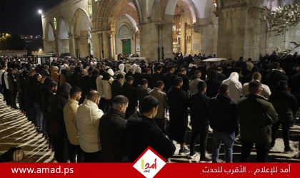 60 ألف مصلٍ يؤدون صلاتي العشاء والتراويح في المسجد الأقصى