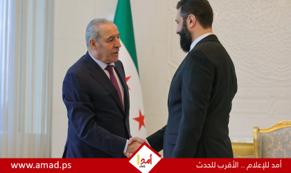 الشرع يستقبل وفداً فلسطينياً برئاسة حسين الشيخ في دمشق