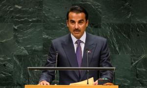 أمير قطر يدعو إلى إقامة نظام أمن جماعي في الخليج وفتح مضيق هرمز