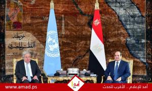 السيسي وغوتيريش يؤكدان: لا سلام بالشرق الأوسط دون حل عادل للقضية الفلسطينية